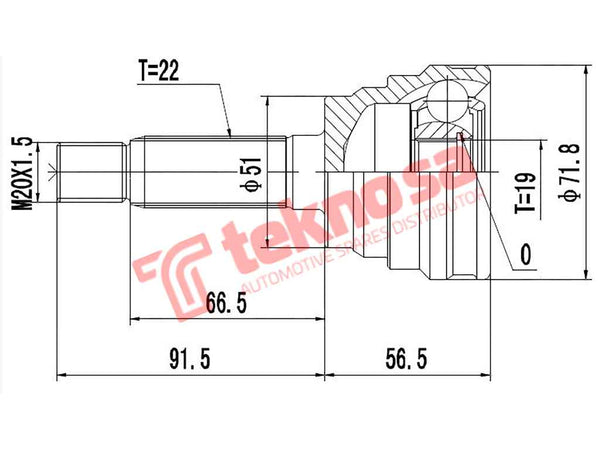 Outer Cv Joint - Cy7024 (Teknosa) For Sale