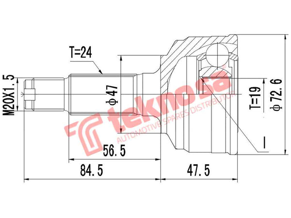 Outer Cv Joint - Da7027 (Teknosa) | Top-Rated Vehicle Accessories