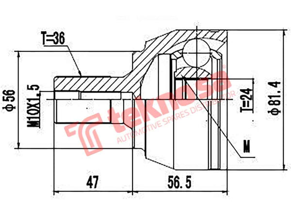 Outer Cv Joint - Mz74401 (Teknosa) | Top-Rated Vehicle Accessories