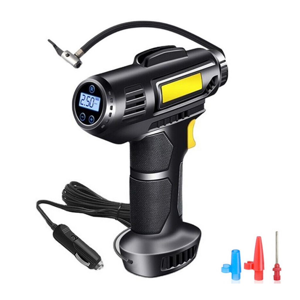 120W Tyre Inflator With Digital Display and LED Torch