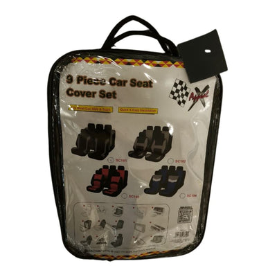 9PC BLACK & GREY SEAT COVER