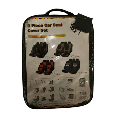 9PC GREY & BLACK SEAT COVER