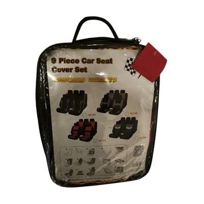 9PC RED & BLACK SEAT COVER