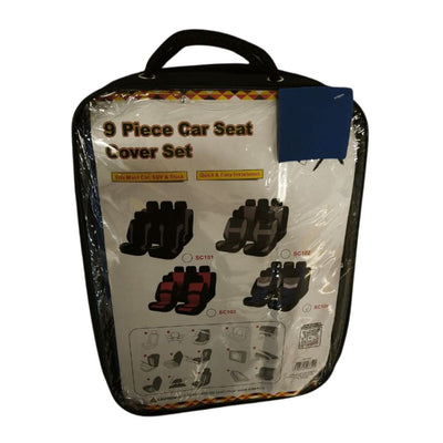 9PC BLUE & BLACK SEAT COVER