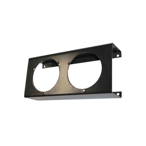 2x hole boxed bracket with black power coated finish - AL20P