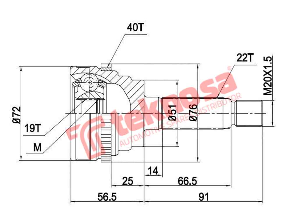 Outer Cv Joint - Cy7659 (Teknosa) | Top-Rated Vehicle Accessories