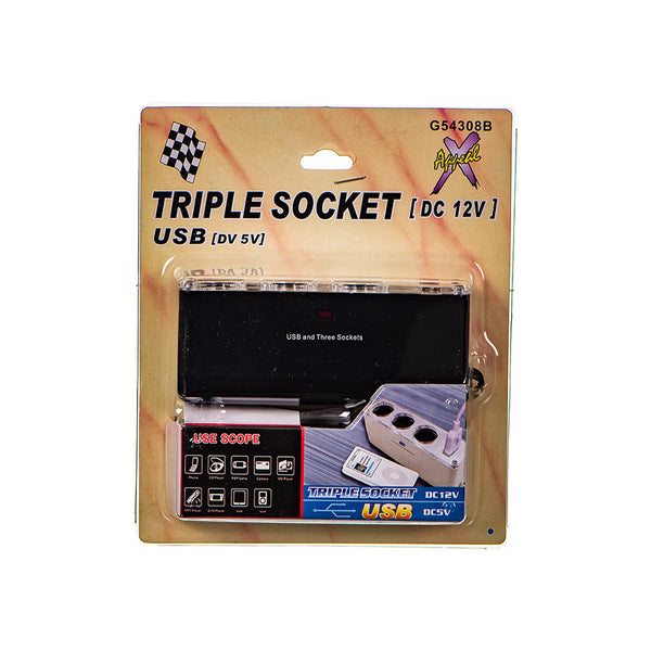Triplex Usb Socket Triple Socket With Usb Port | Top-Rated Vehicle Accessories at ...