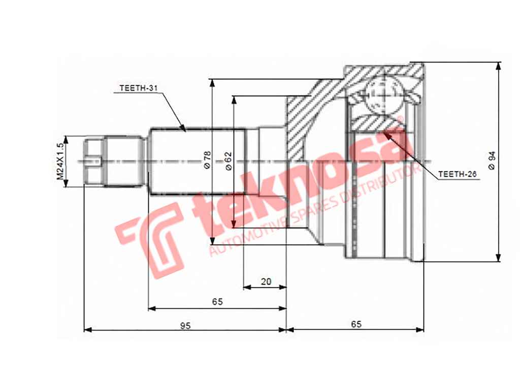 Outer Cv Joint - Mz5942 (Teknosa) | Top-Rated Vehicle Accessories