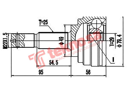 Outer Cv Joint - Ni3016 (Teknosa) | Top-Rated Vehicle Accessories