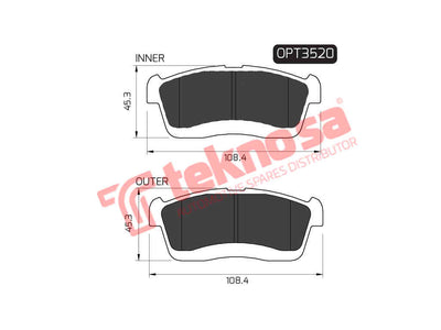 Brake Pad Set - Opt3520 (Optima)