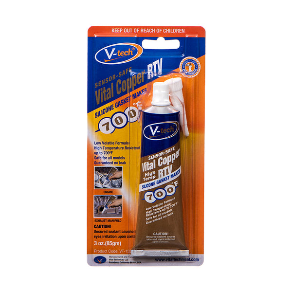Sigillante Silicone Alta Temperatura V-Tech Vital Copper RTV - Guarnizioni 85g VT-153 - Foto 2